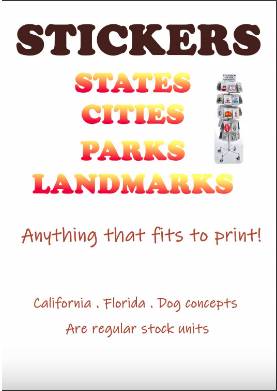 Fun Stickers of Dogs, Places of Florida and California